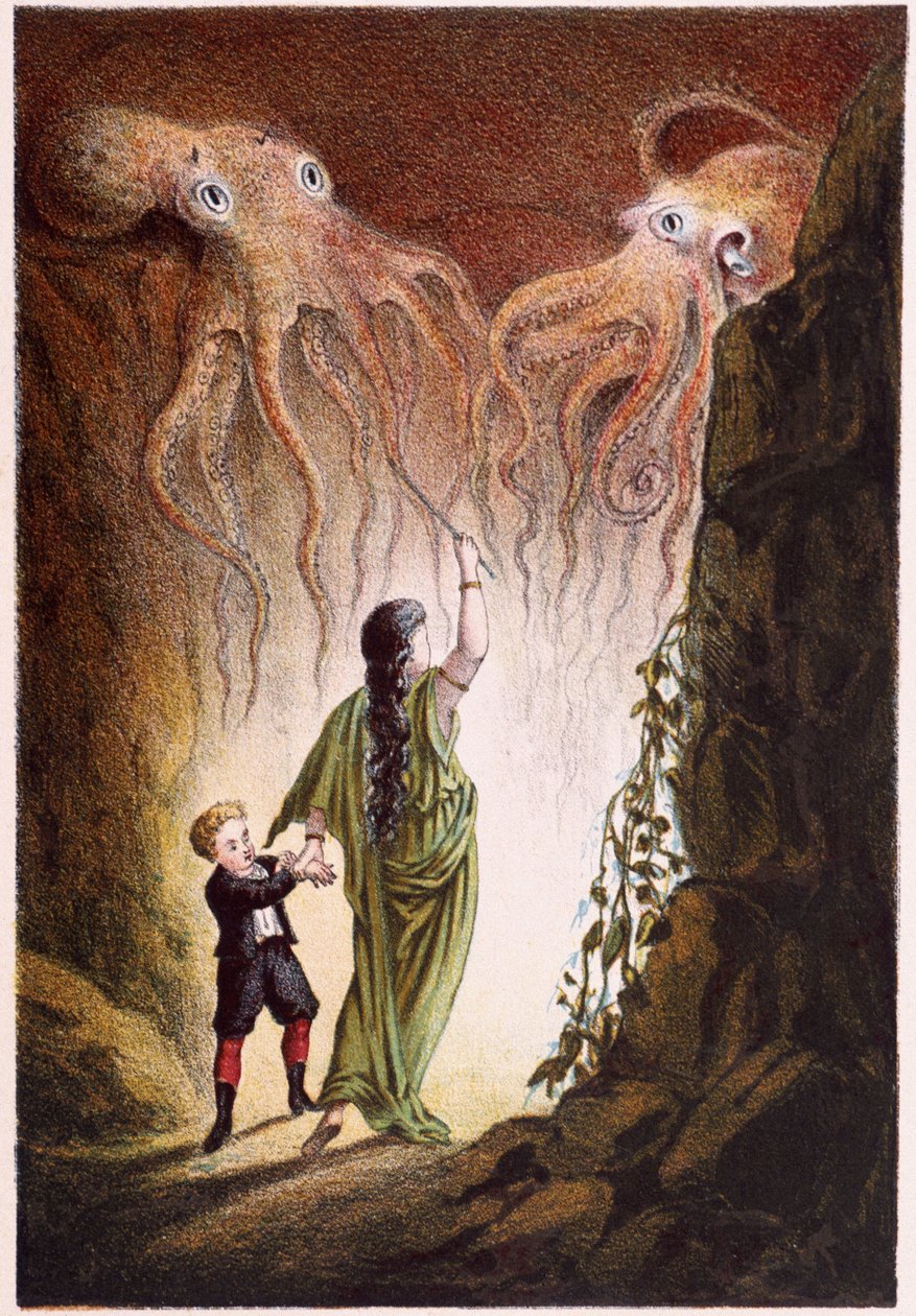Een vrouw en een jongen aangevallen door 2 reuzenoctopussen - in 