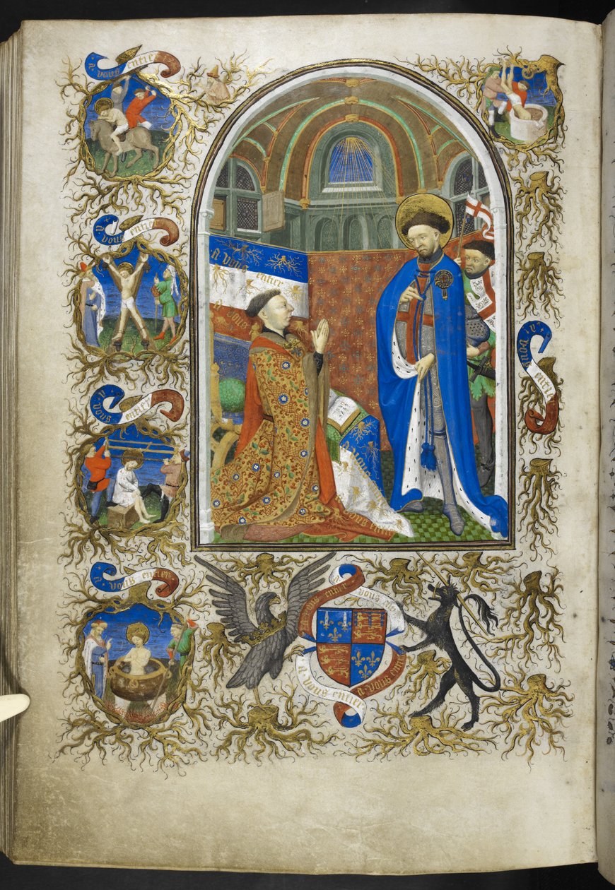 Hertog van Bedford voor St. George, uit het Getijdenboek (The Bedford Hours) door French School