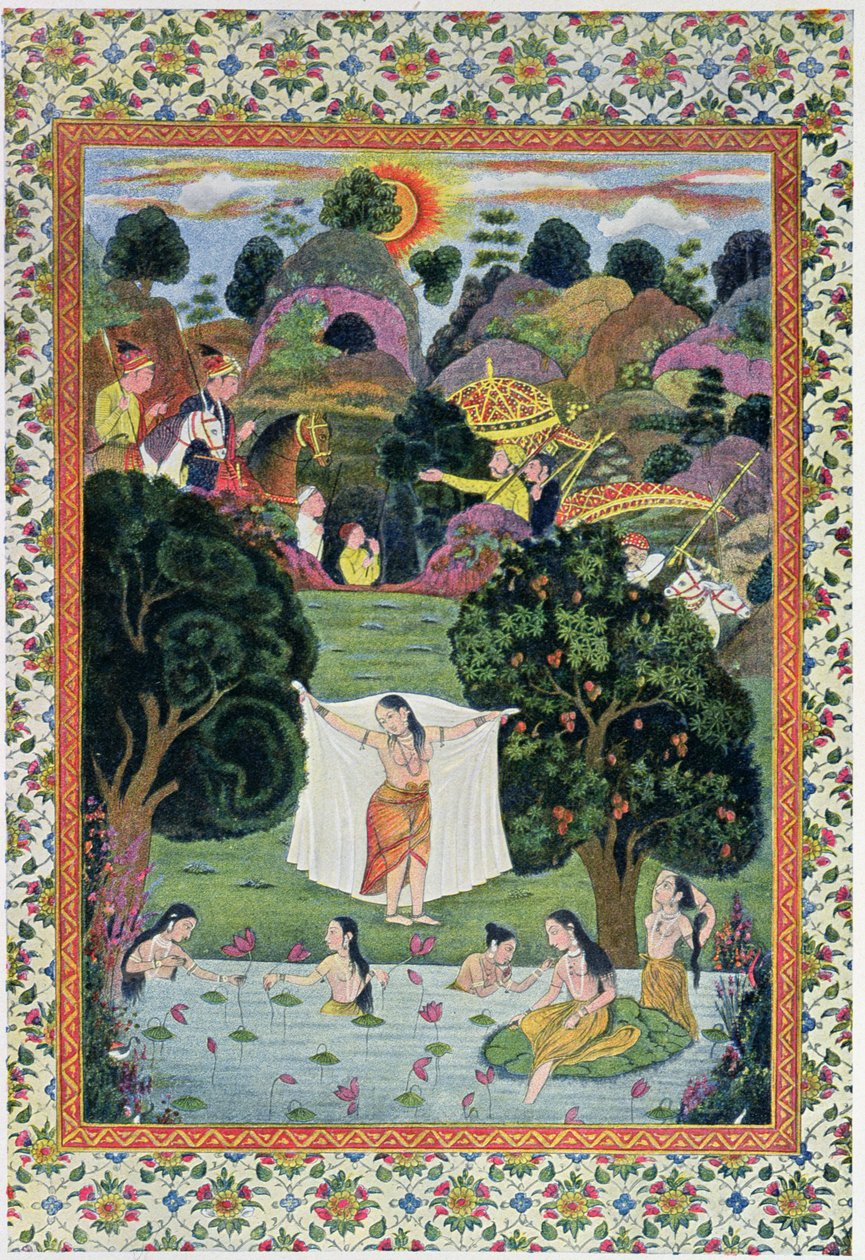 Adolescenten baden, illustratie uit De Arabische Nachten, 1895 door French School