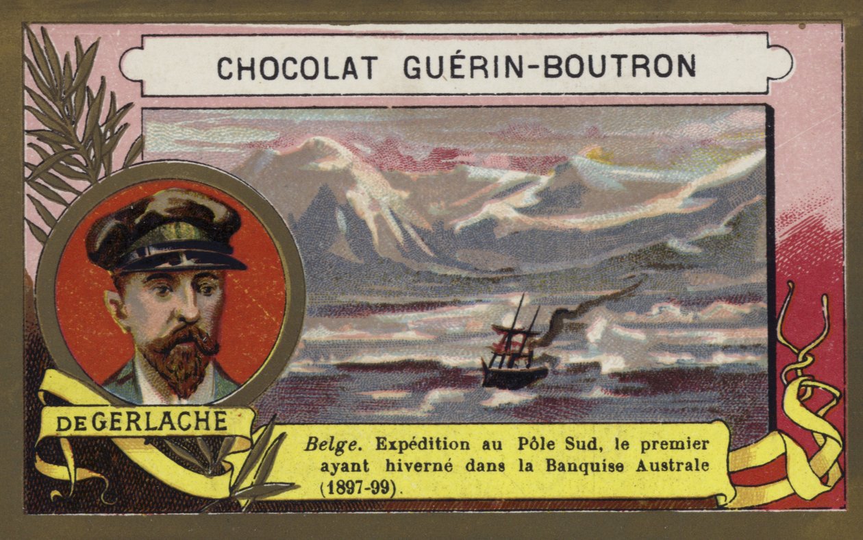 Adrien de Gerlache, Belgisch marineofficier en ontdekkingsreiziger (chromolitho) door French School