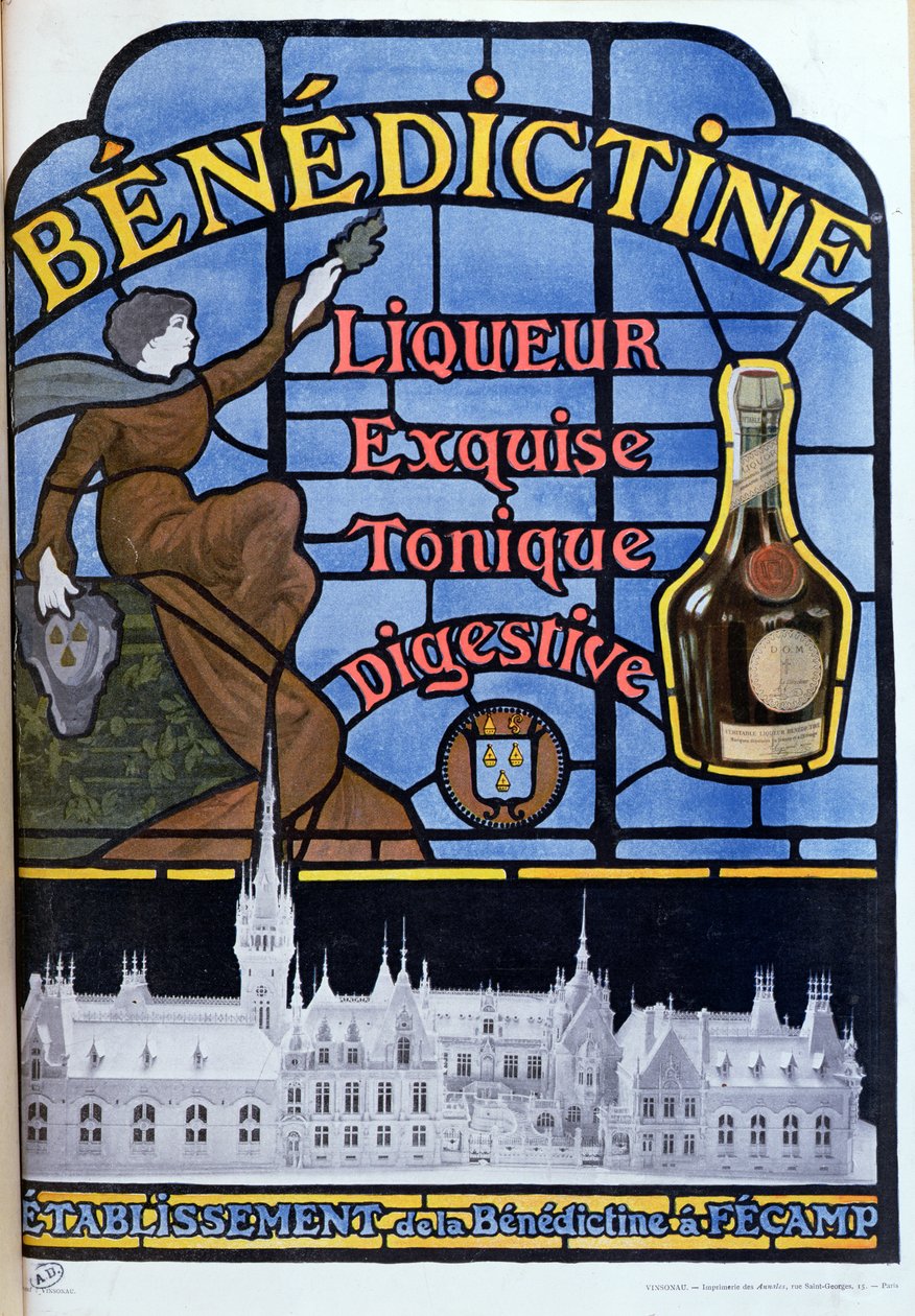 Advertentie voor Benedictine likeur, begin twintigste eeuw door French School