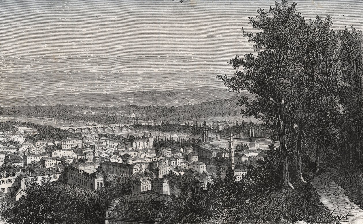 Agen - Lot-et-Garonne - gravure in 