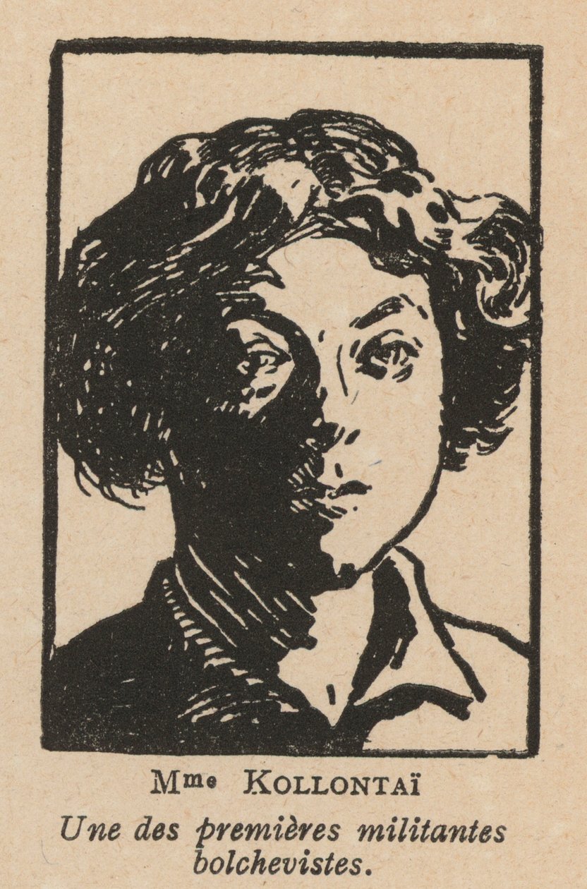 Alexandra Kollontai, Russisch marxistisch revolutionair en diplomaat (litho) door French School