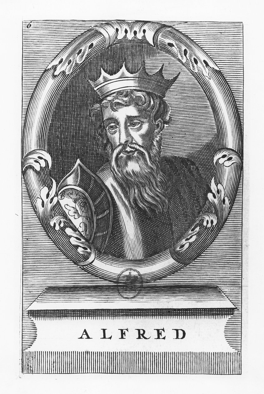 Alfred de Grote (gravure) door French School