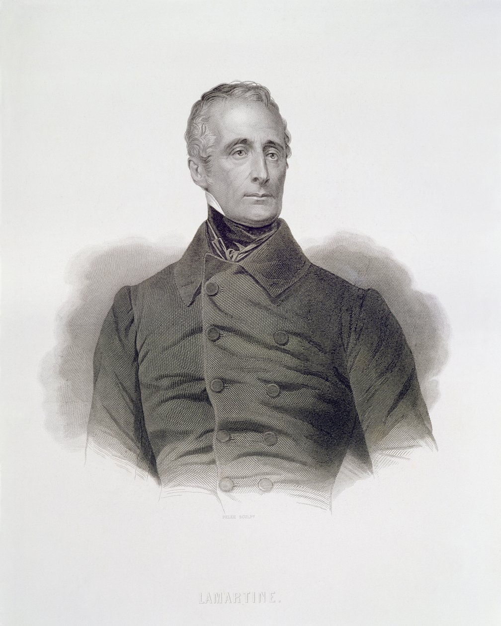 Alphonse de Lamartine, gegraveerd door Pierre Pelee (1801-71) door French School
