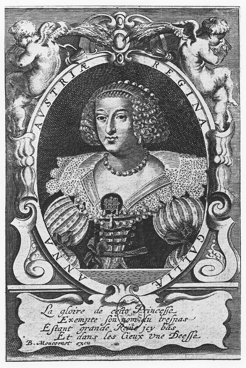 Anna van Oostenrijk (gravure) door French School