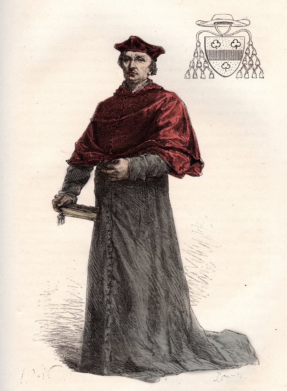 Antoine Duprat, Franse kardinaal legat (1463-1535) - Kardinaal Antoine Duprat (1463-1535) - gravure uit L