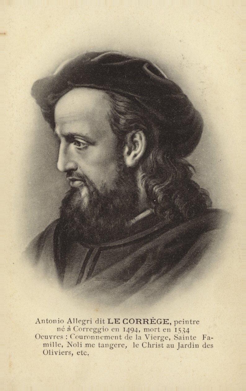 Antonio da Correggio, Italiaans schilder (litho) door French School