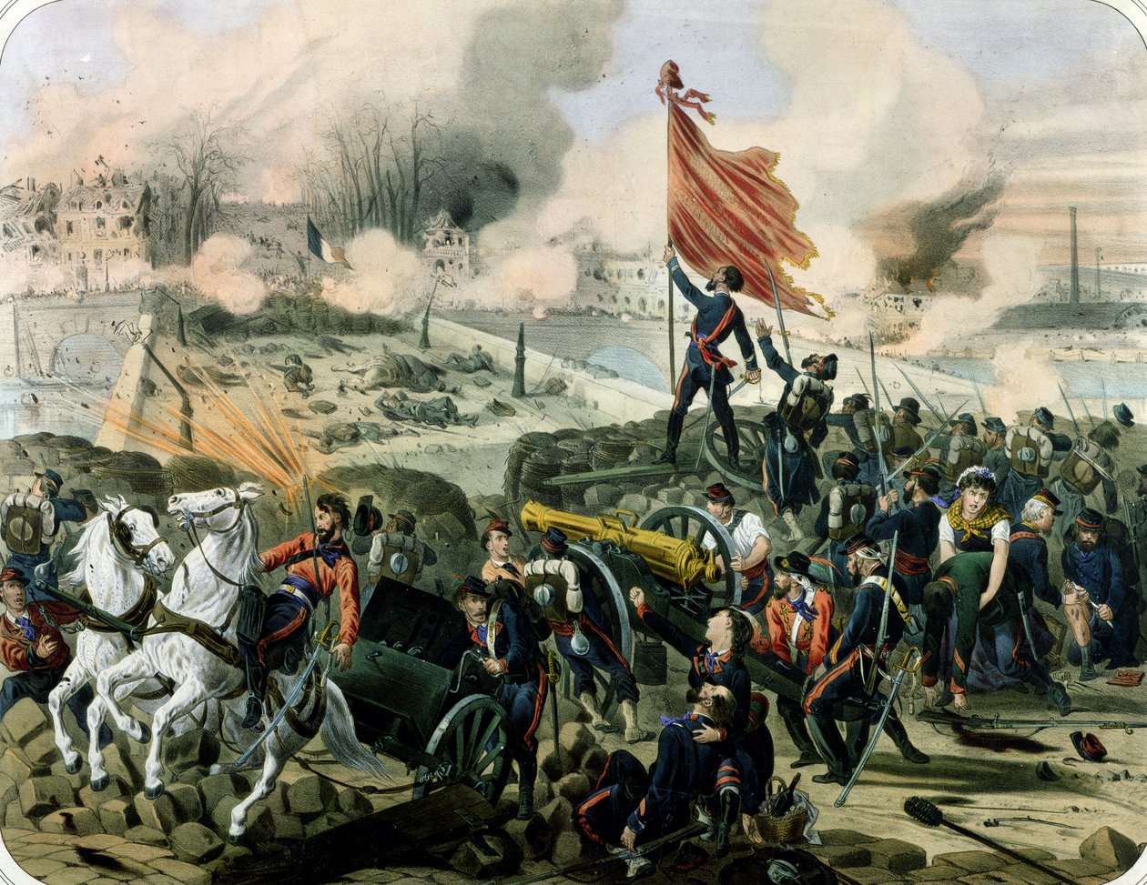 Aanval bij Pont de Neuilly en Courbevoie, 2 april 1871 door French School