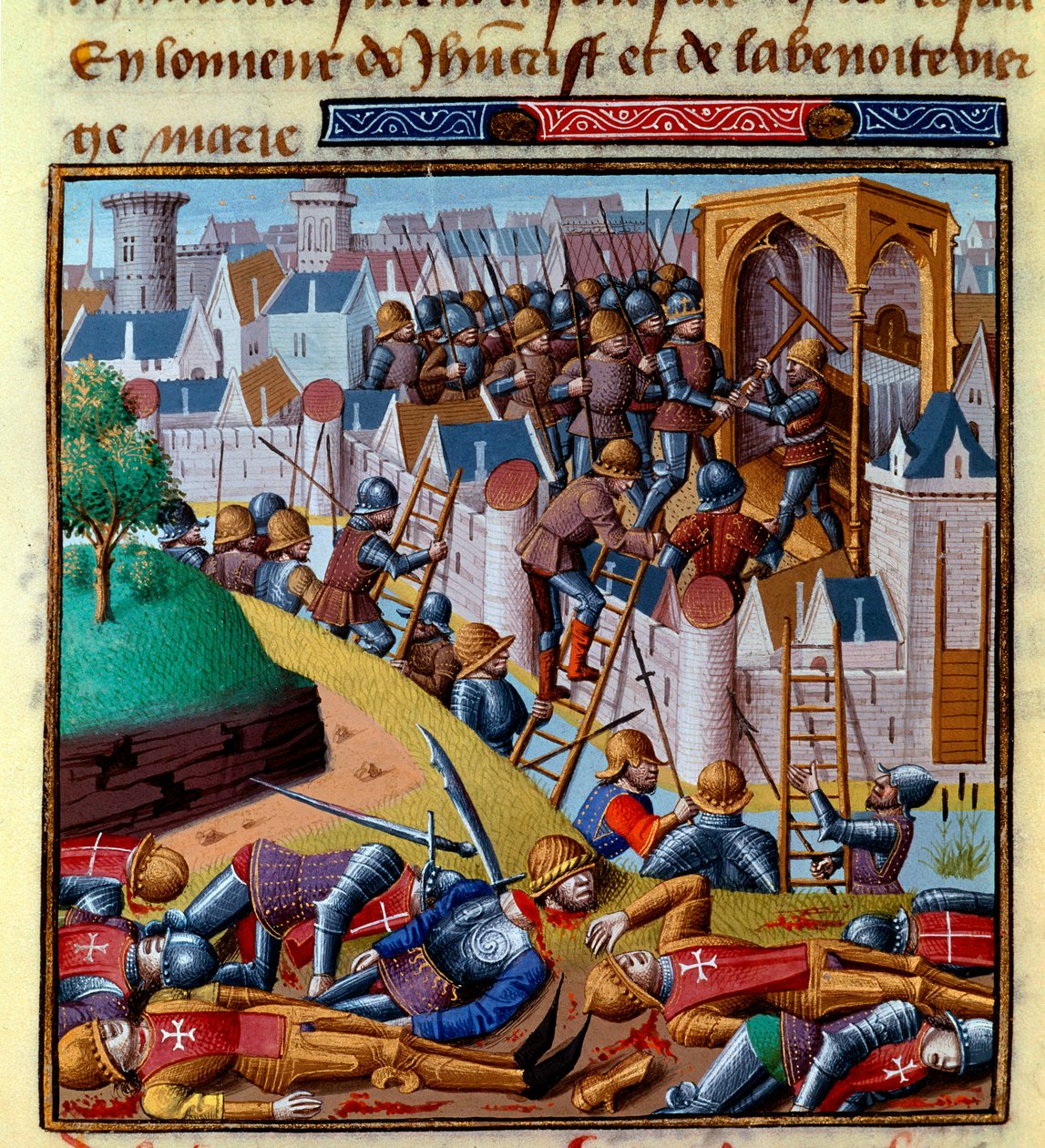 Aanval op een versterkte stad Miniatuur in 