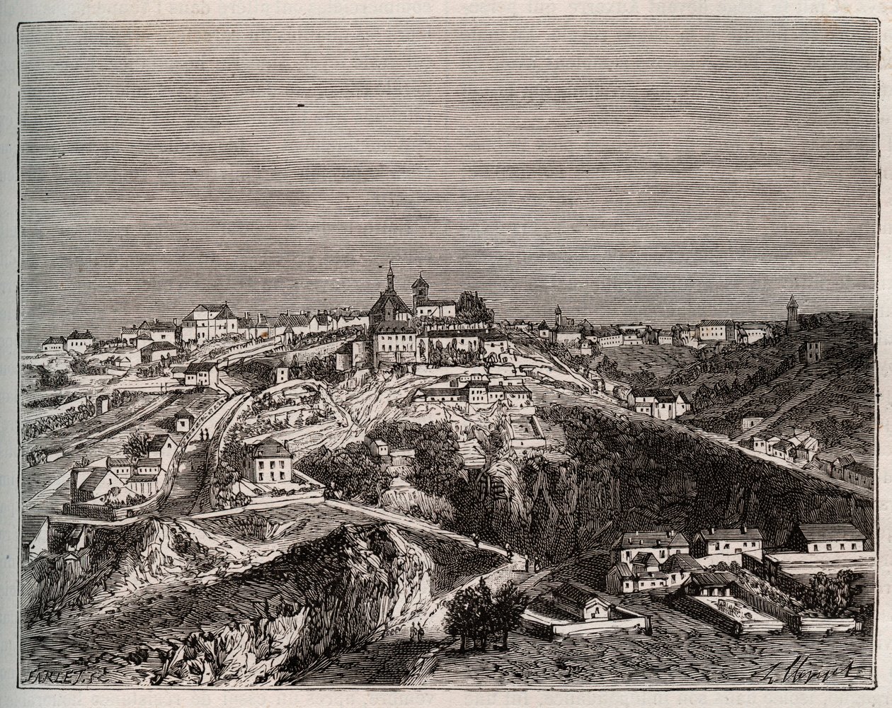 Avallon - Bourgogne-Franche-Comte - gravure in 
