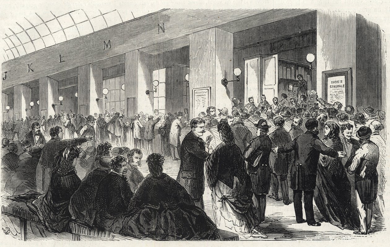 Bank - Société Générale - uitgifte van vijf en twee francs - 1871 door French School