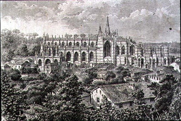 Klooster van Batalha in de jaren 1860 door French School