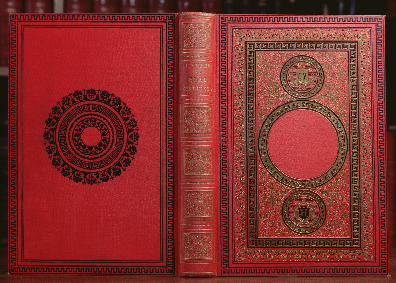 Boekomslag van Noord Tegen Zuid door Jules Verne (1828-1905) door French School