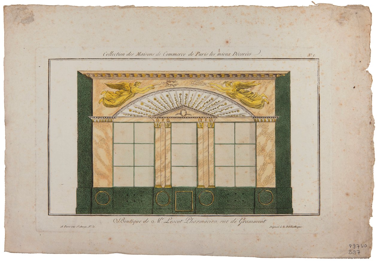 Boetiek van M. Lescot, Apotheek, rue de Gramont, Parijs door French School