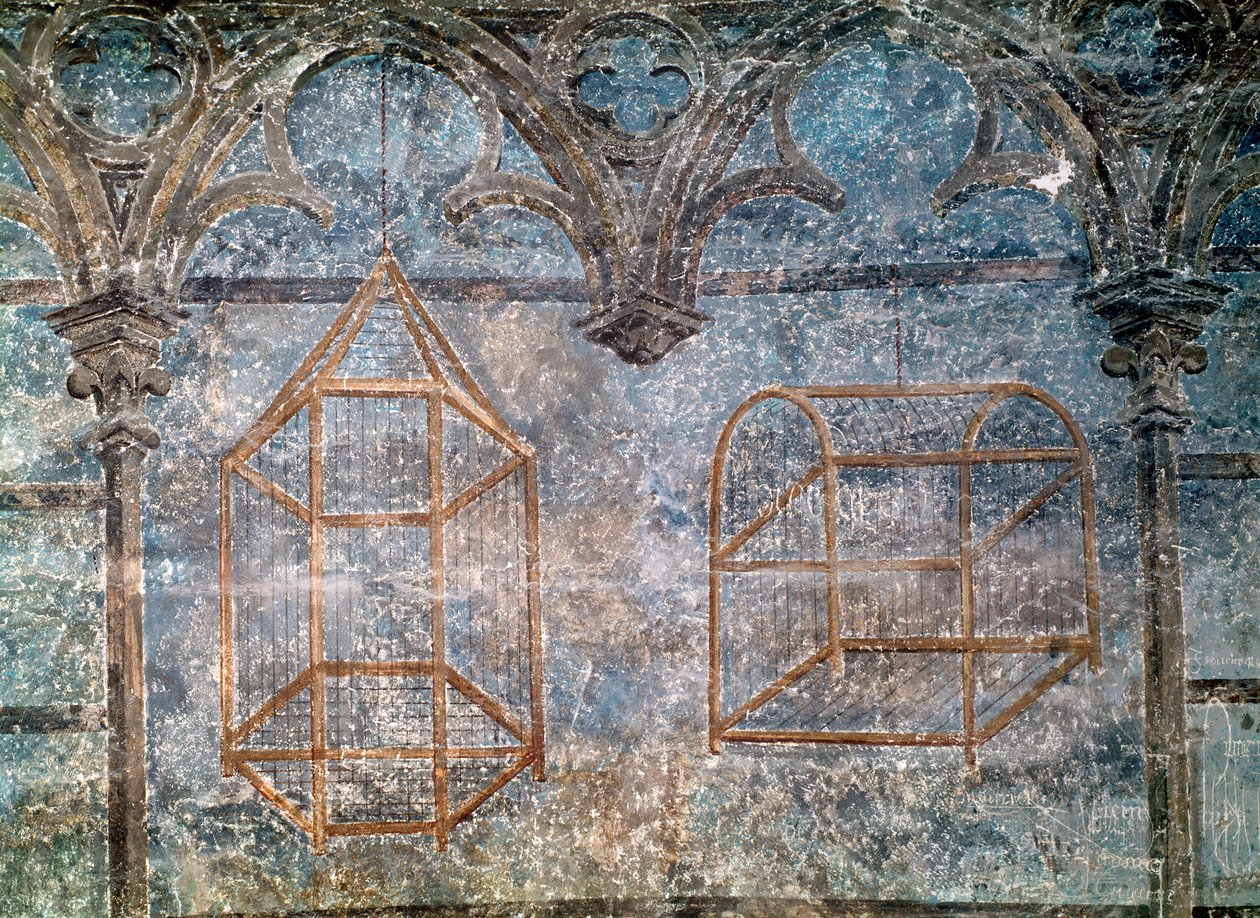 Kooi en architectonische details uit de slaapkamer van de paus, 1334-62 door French School