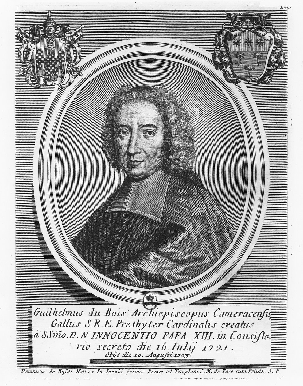 Portret van Kardinaal Dubois (gravure) door French School