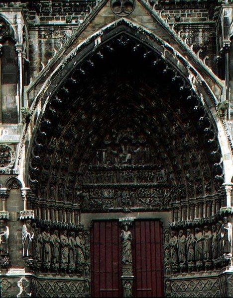 Centraal Portaal van de Westgevel met het Laatste Oordeel (foto) door French School