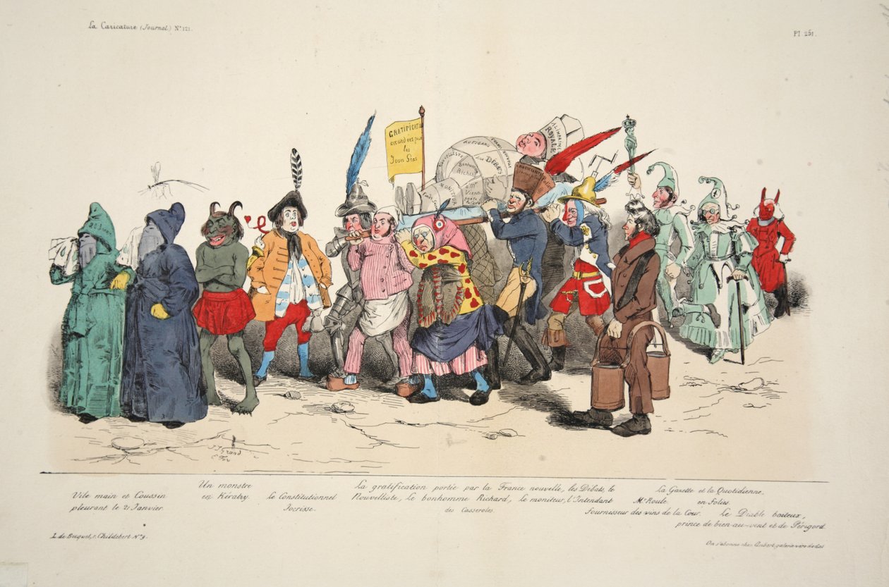 Ceremonie des Cendres Politique, uit La Caricature, uitgegeven in 1833 door French School