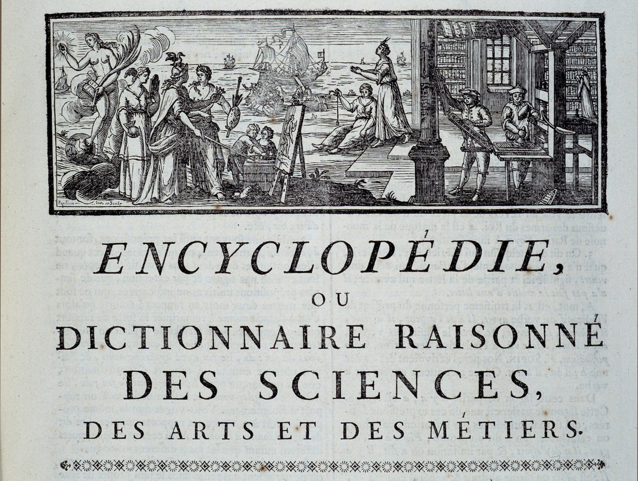 Hoofdstukhoofd van de Encyclopedie van Diderot en Alembert door French School