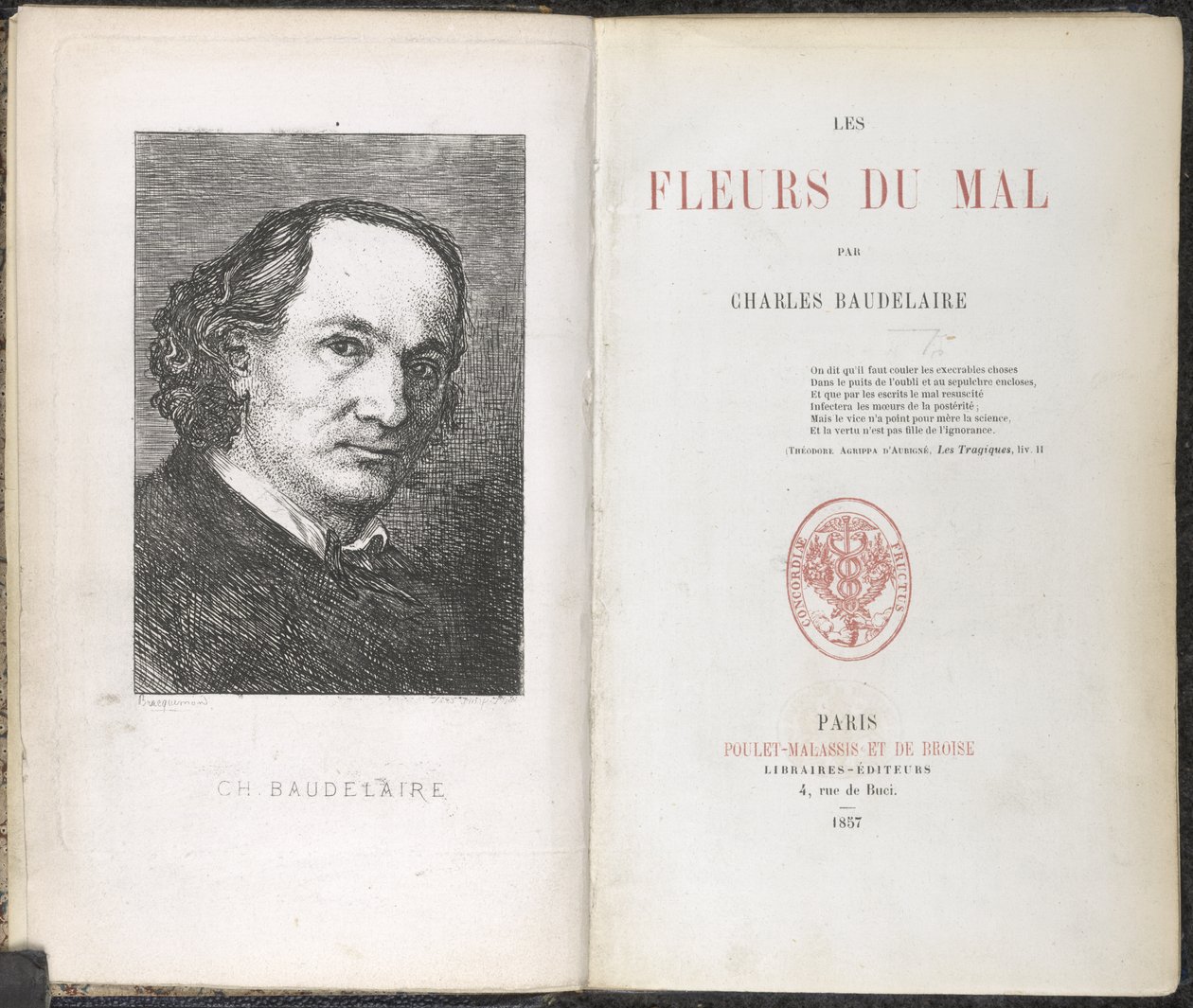 Charles Pierre Baudelaire, Les Fleurs du Mal door French School