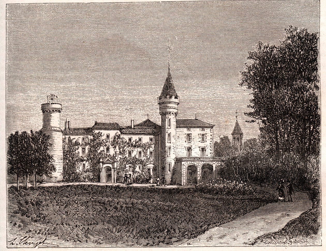 Chateau de Lamartine - 71520 Saint Point - gravure in 