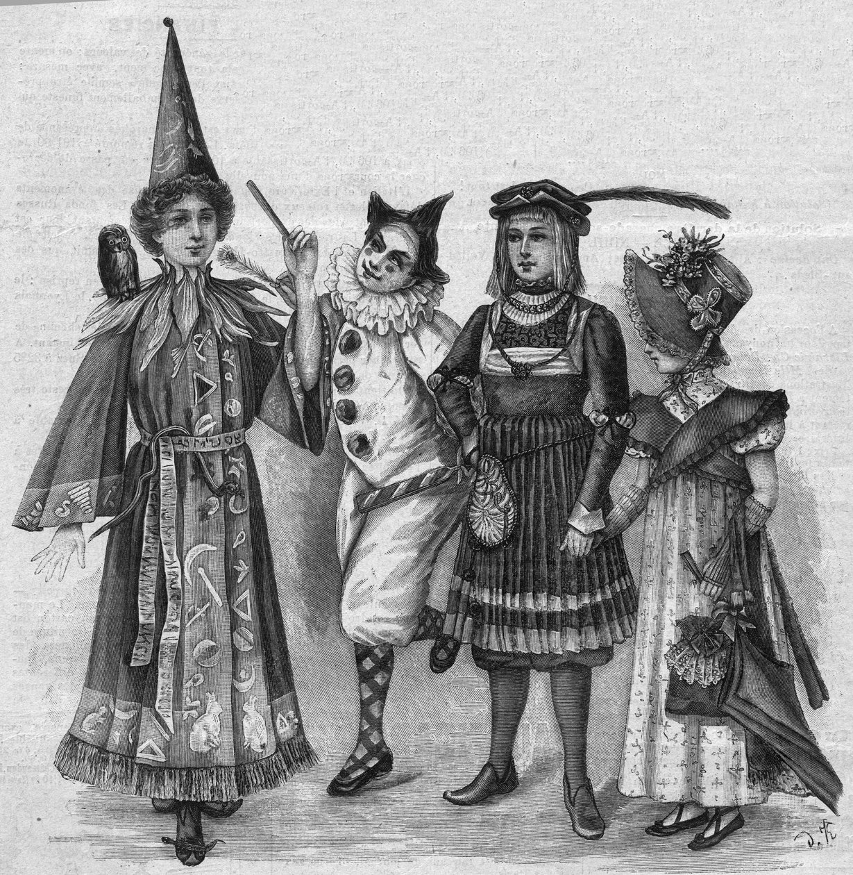 Kinderkleding: heksenkostuums, clown, page en 