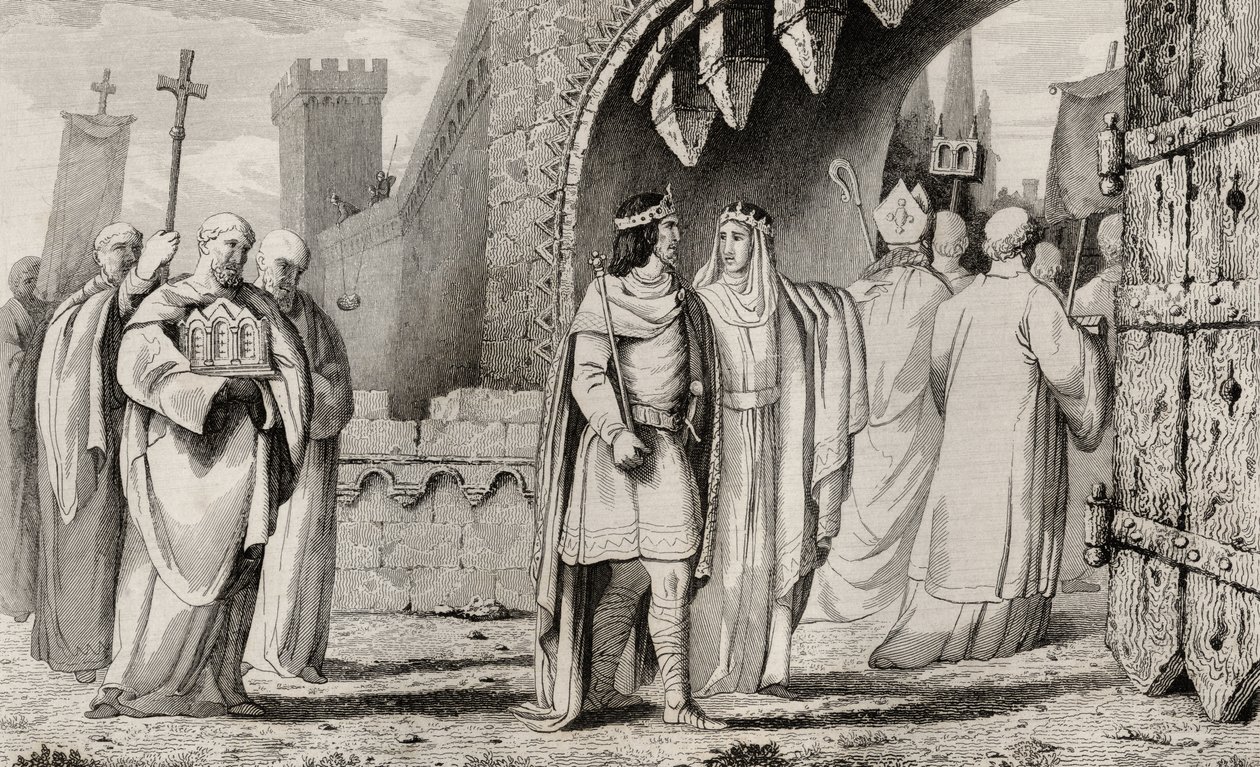 Chilperic I (539-84) in een religieuze processie, uit 