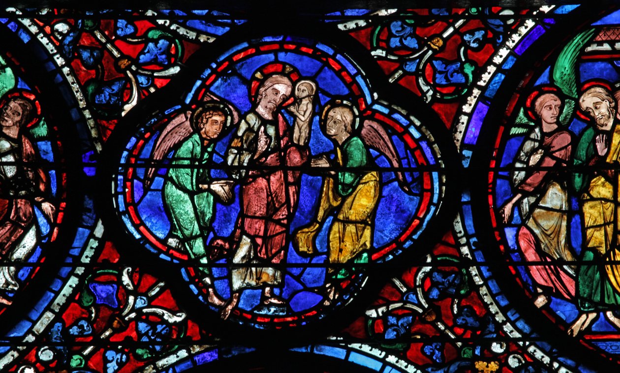 Christus ontvangt de ziel van de Maagd door French School