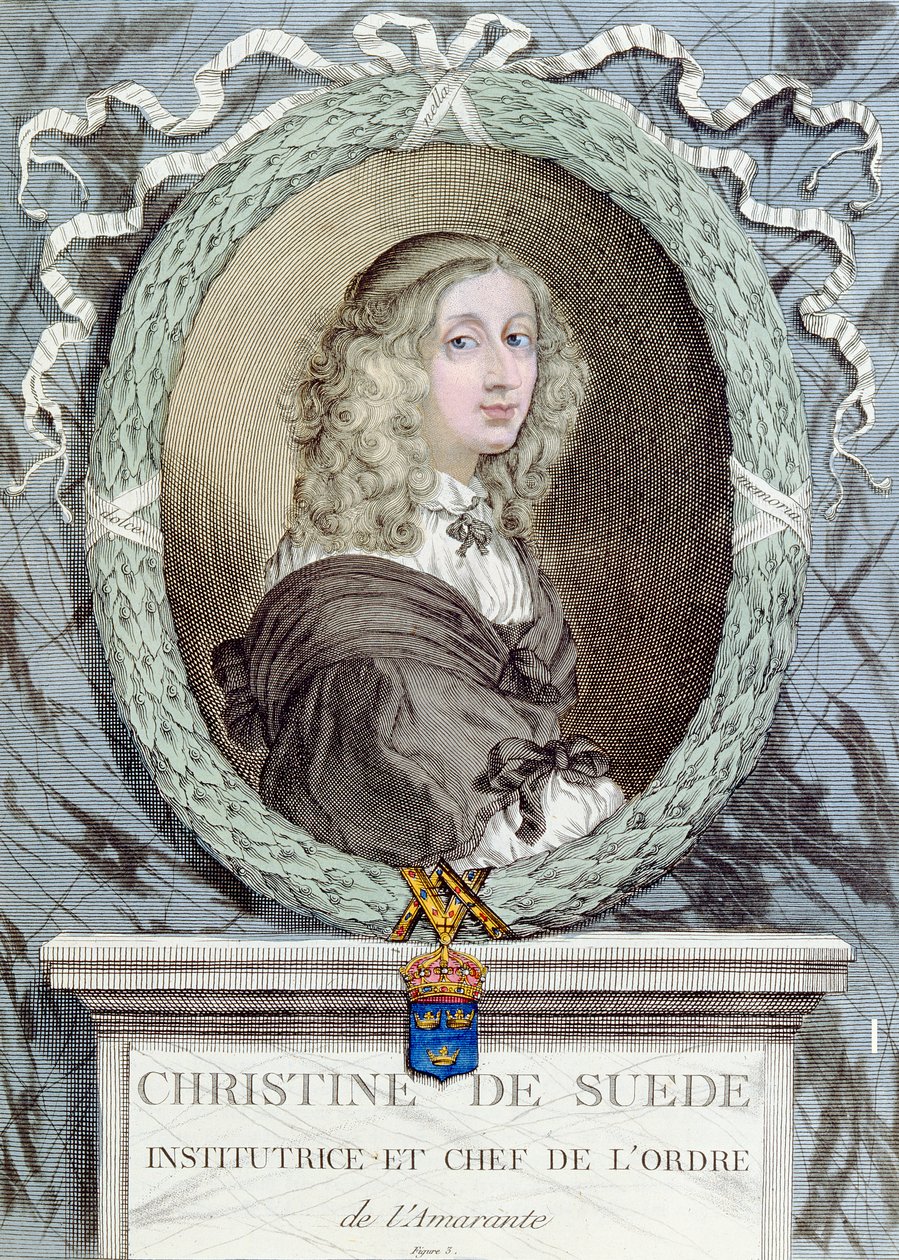 Christina (1626-89) Koningin van Zweden, oprichter en hoofd van de orde van de Amarantha door French School