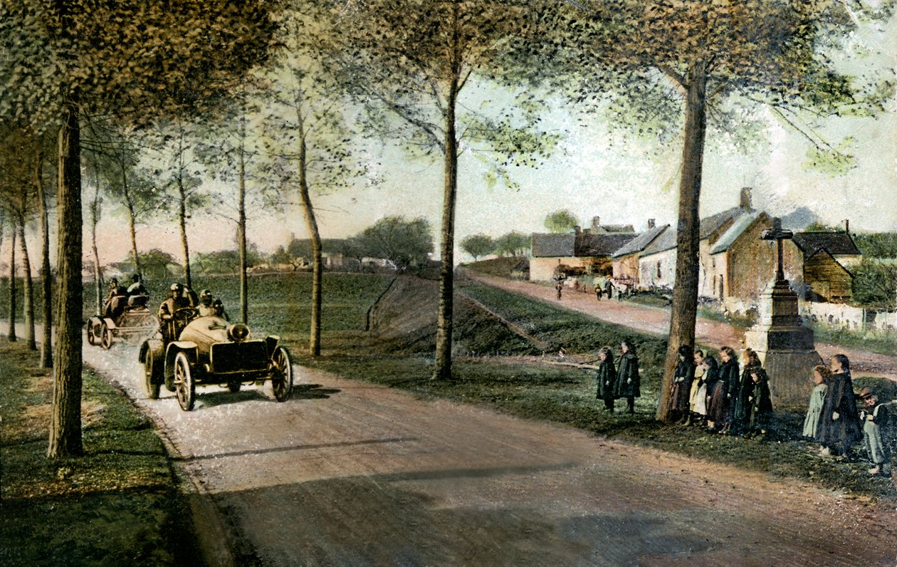 Circuit automobile de la Sarthe: een bocht in Ardenay (ansichtkaart door French School