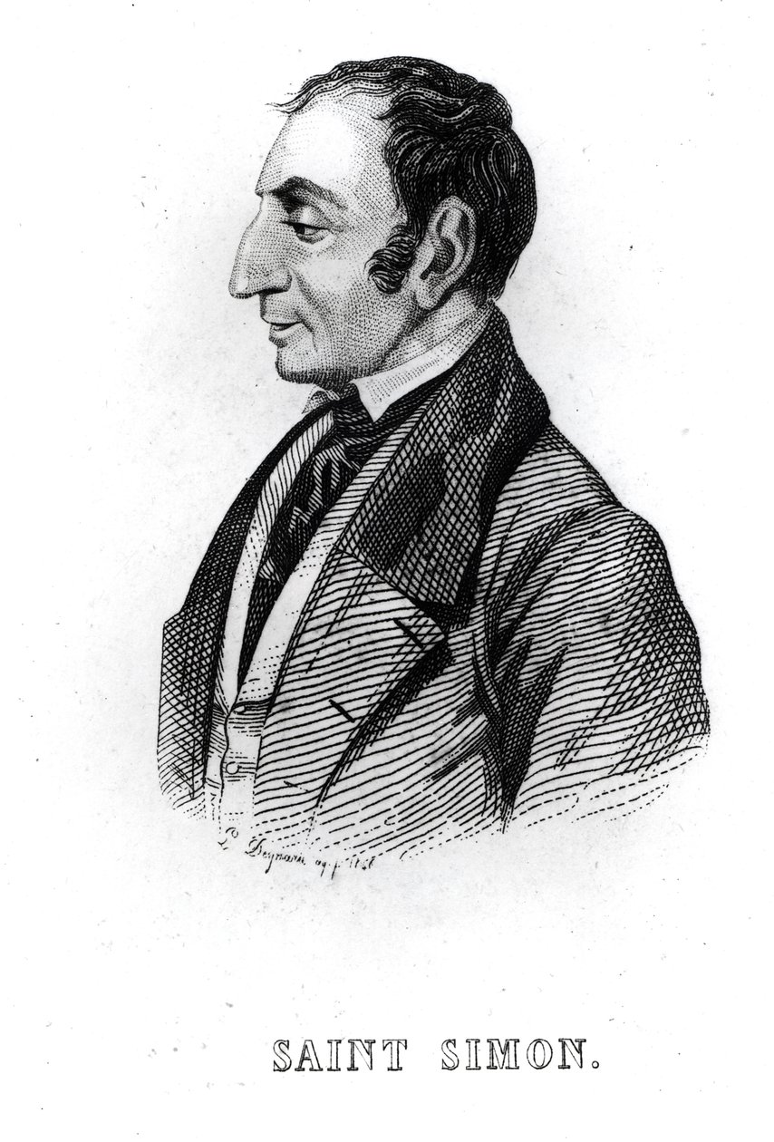 Claude Henri de Rouvroy (1760-1825) Graaf van Saint-Simon, 18e-19e eeuw door French School