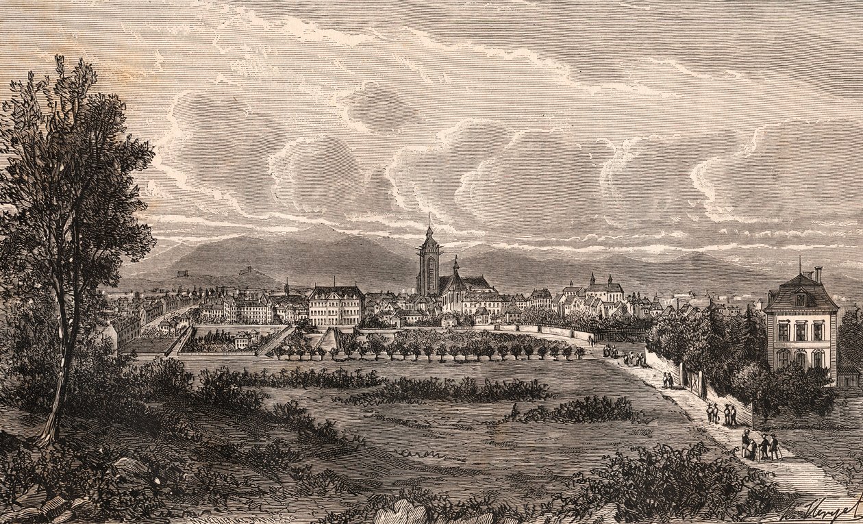 Colmar - Haut-Rhin, in de Elzas - gravure in 
