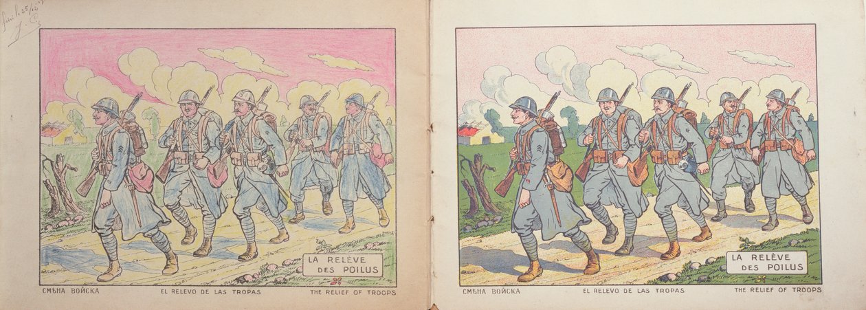 Kleurboek voor kinderen, De Verlichting van Poilus, 1917 door French School