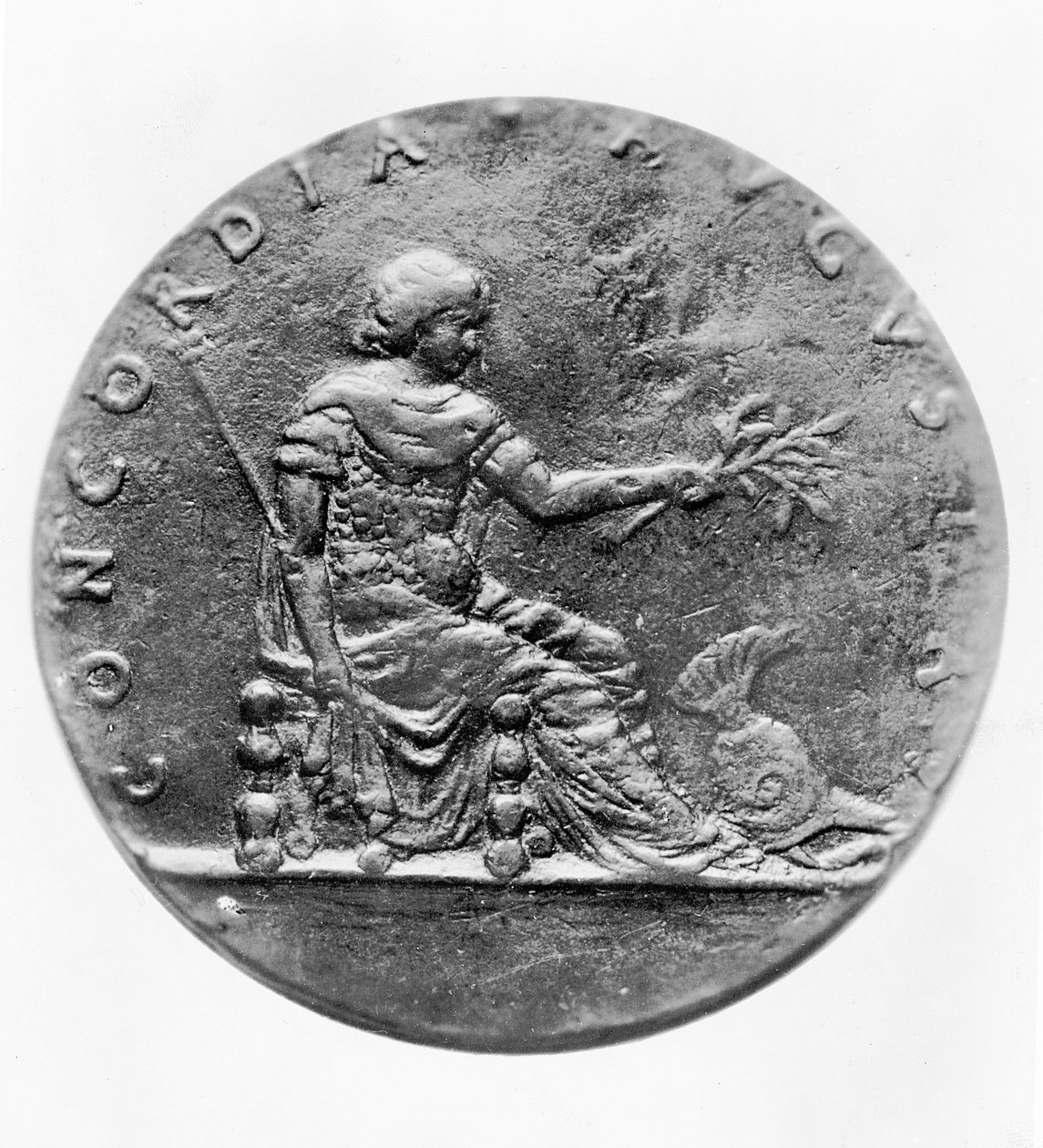 Concordia, op de keerzijde van een medaillon met Lodewijk XI (brons) door French School