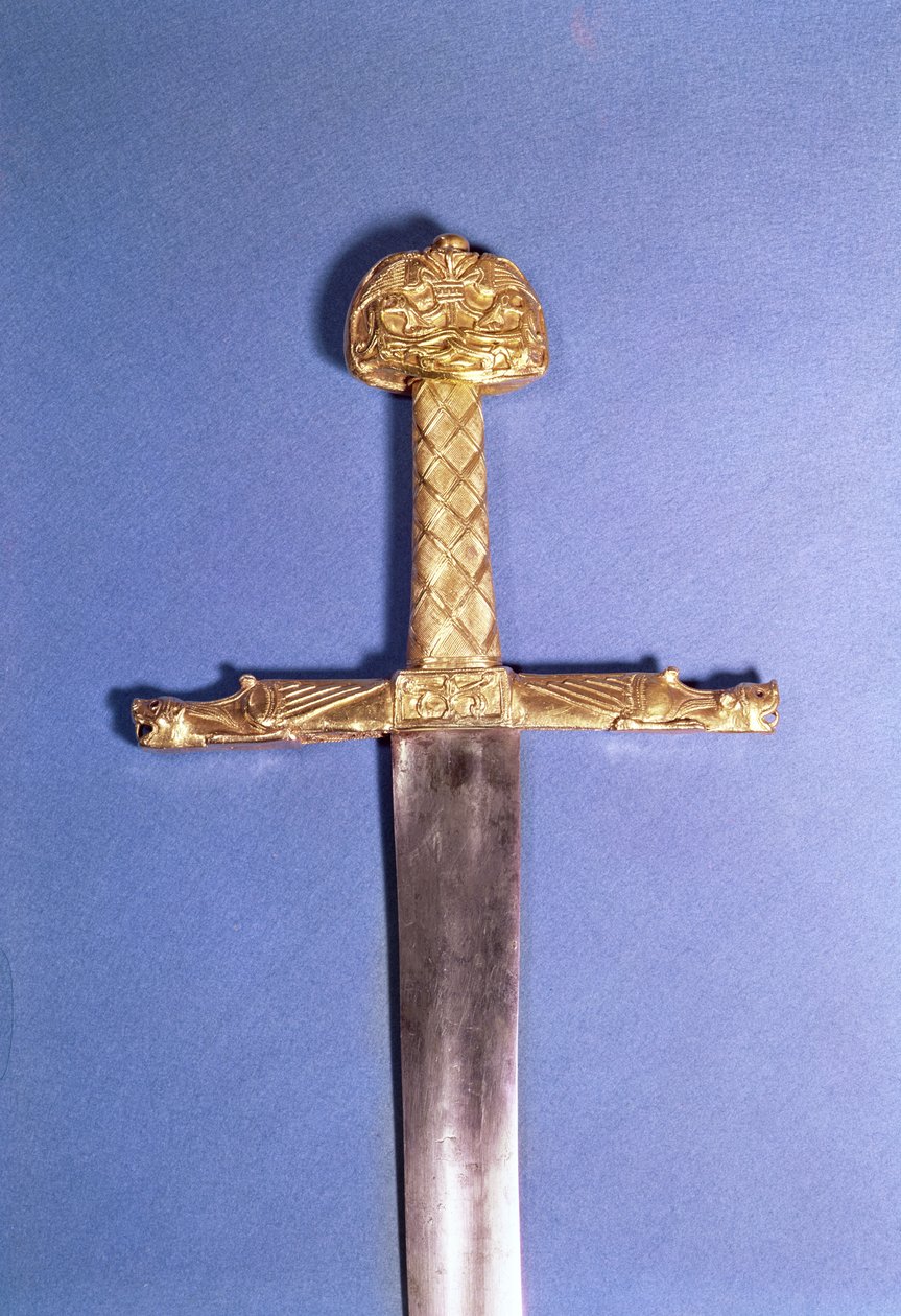 Kroningszwaard van de koningen van Frankrijk, behorend tot Karel de Grote (742-814), bekend als 