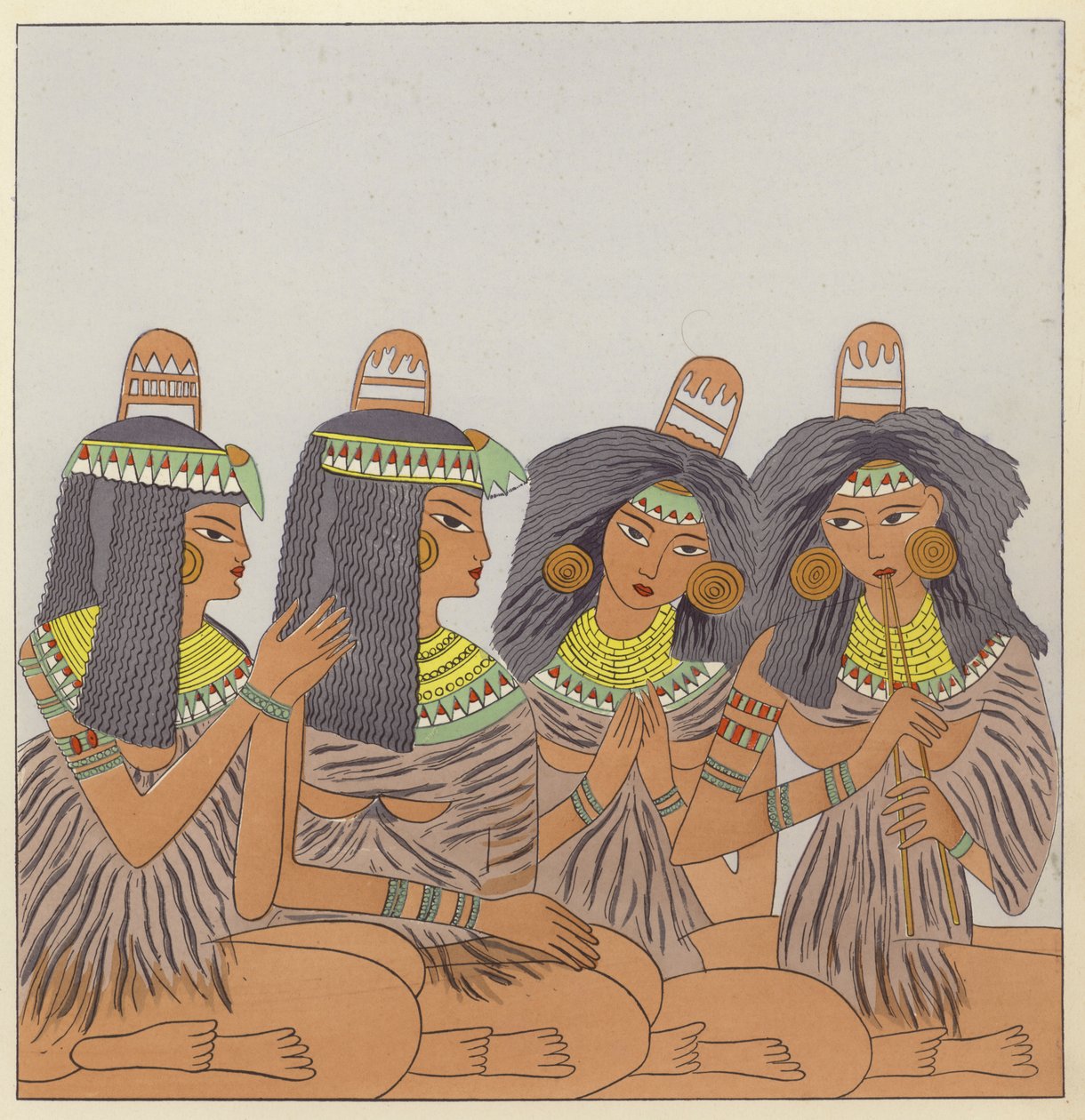 Costume Feminin Mondial (kleurenlitho) door French School