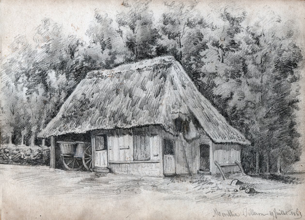Huisje in Frankrijk (tekening) door French School