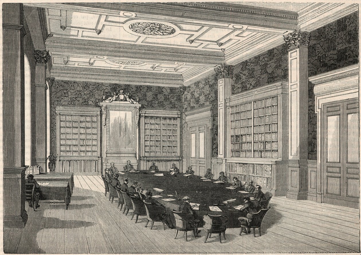 Rekenkamer - bibliotheek en raadzaal - Gravure in 