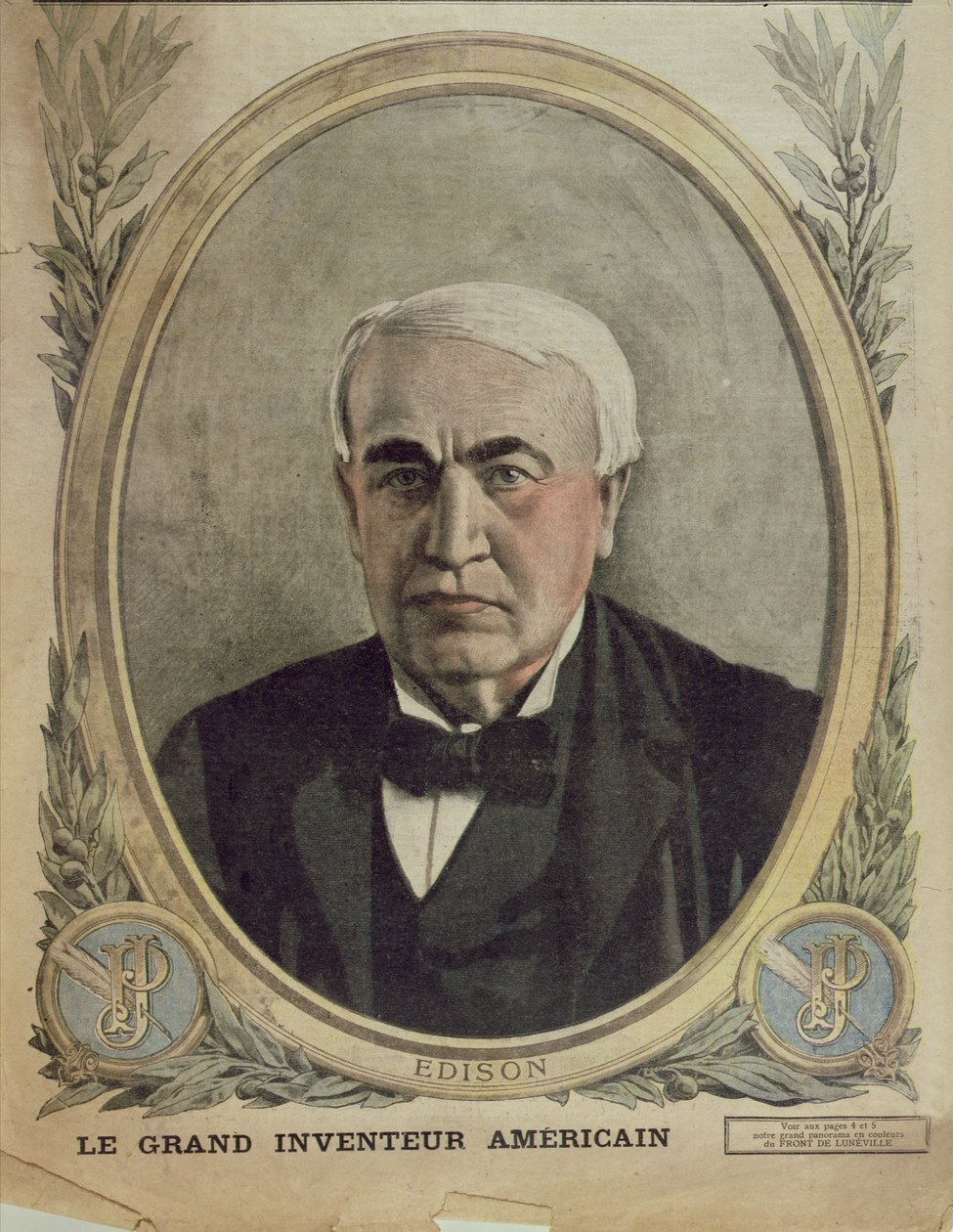 Omslagillustratie van Le Petit Journal met Thomas Alva Edison, 1917 door French School