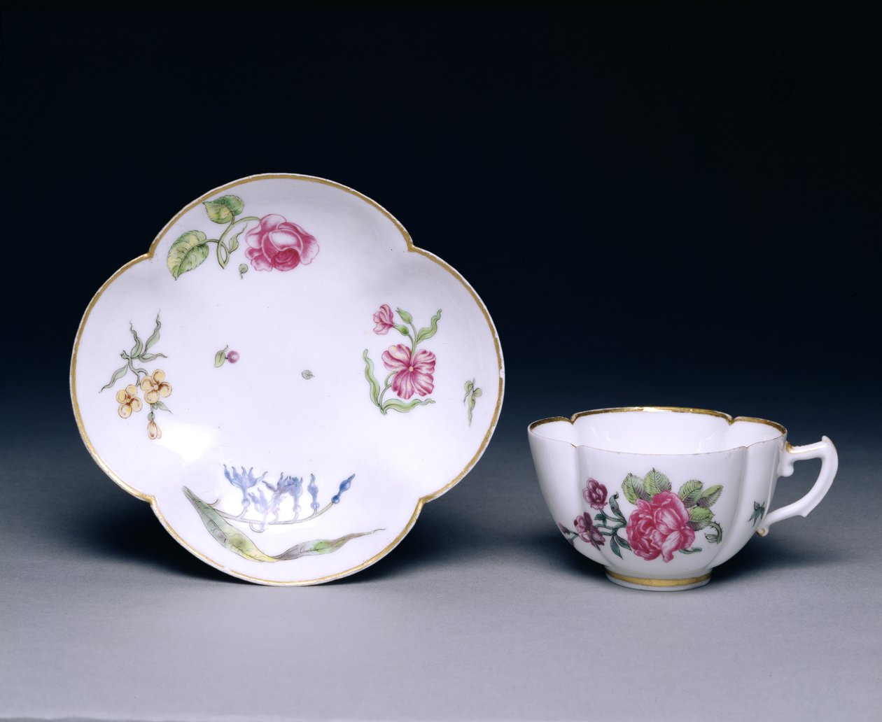 Kop en schotel, Vincennes, c.1745-52 door French School