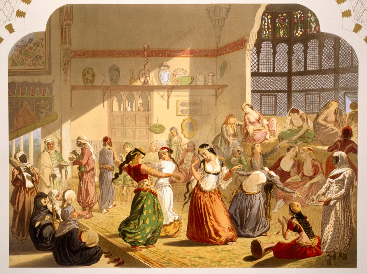 Dansceremonie in Caïro, 1860 door French School