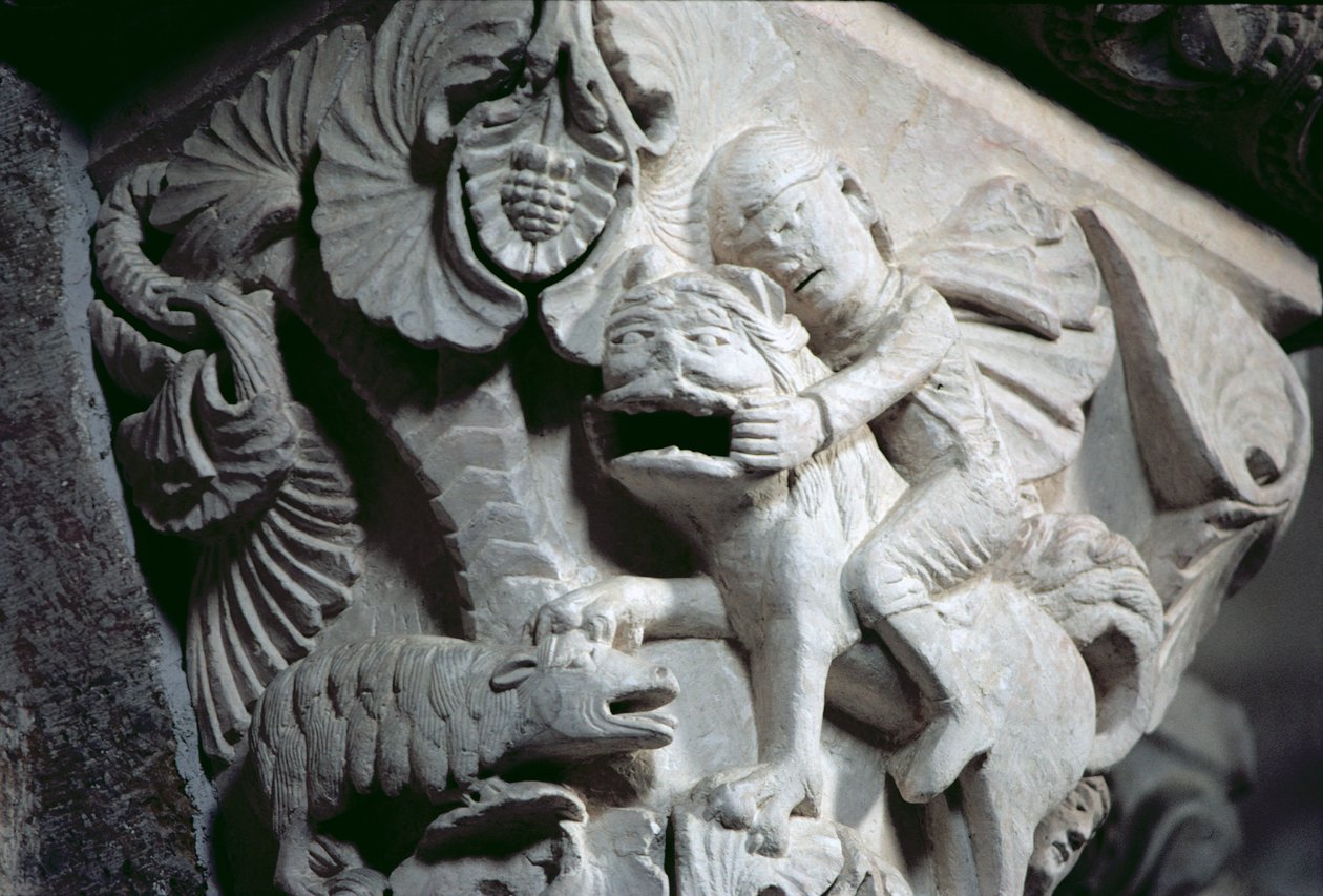 David doodt de Leeuw (detail van een kapiteel) ca.1130 door French School