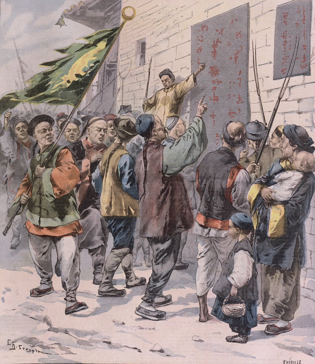 Dood aan de Buitenlanders, uit Le Petit Parisien, 15 juli 1900 door French School
