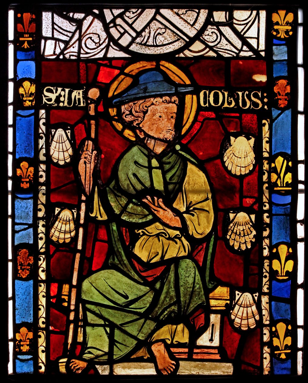 St. Jacobus: grisaille uit de Chapelle du Chateau, Rouen? door French School