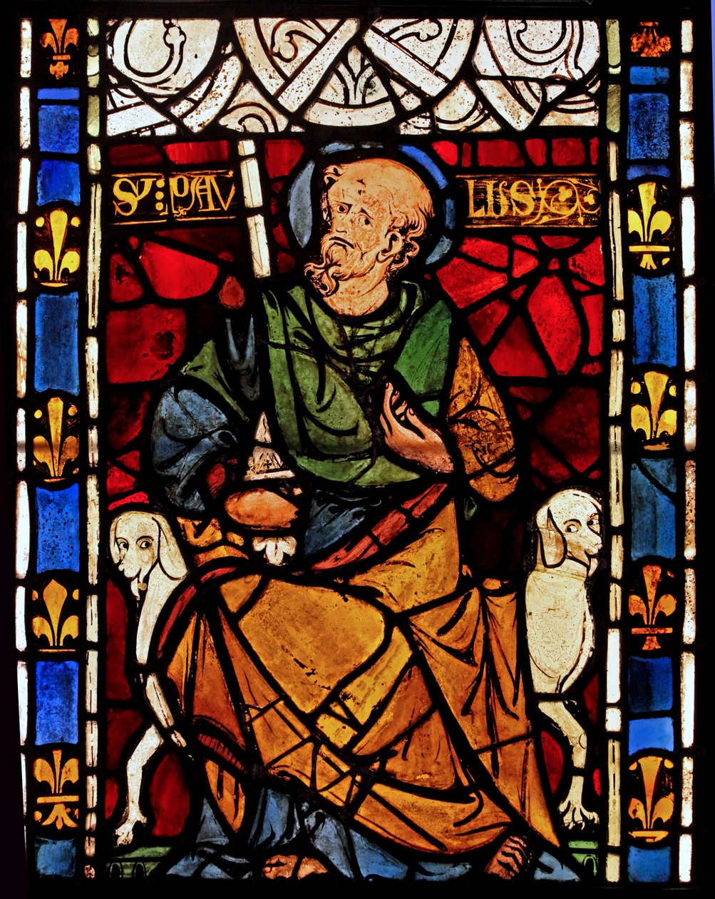 St. Paulus: grisaille uit de Chapelle du Chateau, Rouen? door French School