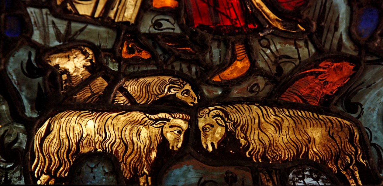 Schapen van de Annunciatie aan de Herders (ex Varennes-Jarcy - oorspronkelijk uit de Abdij van Gercy?) door French School