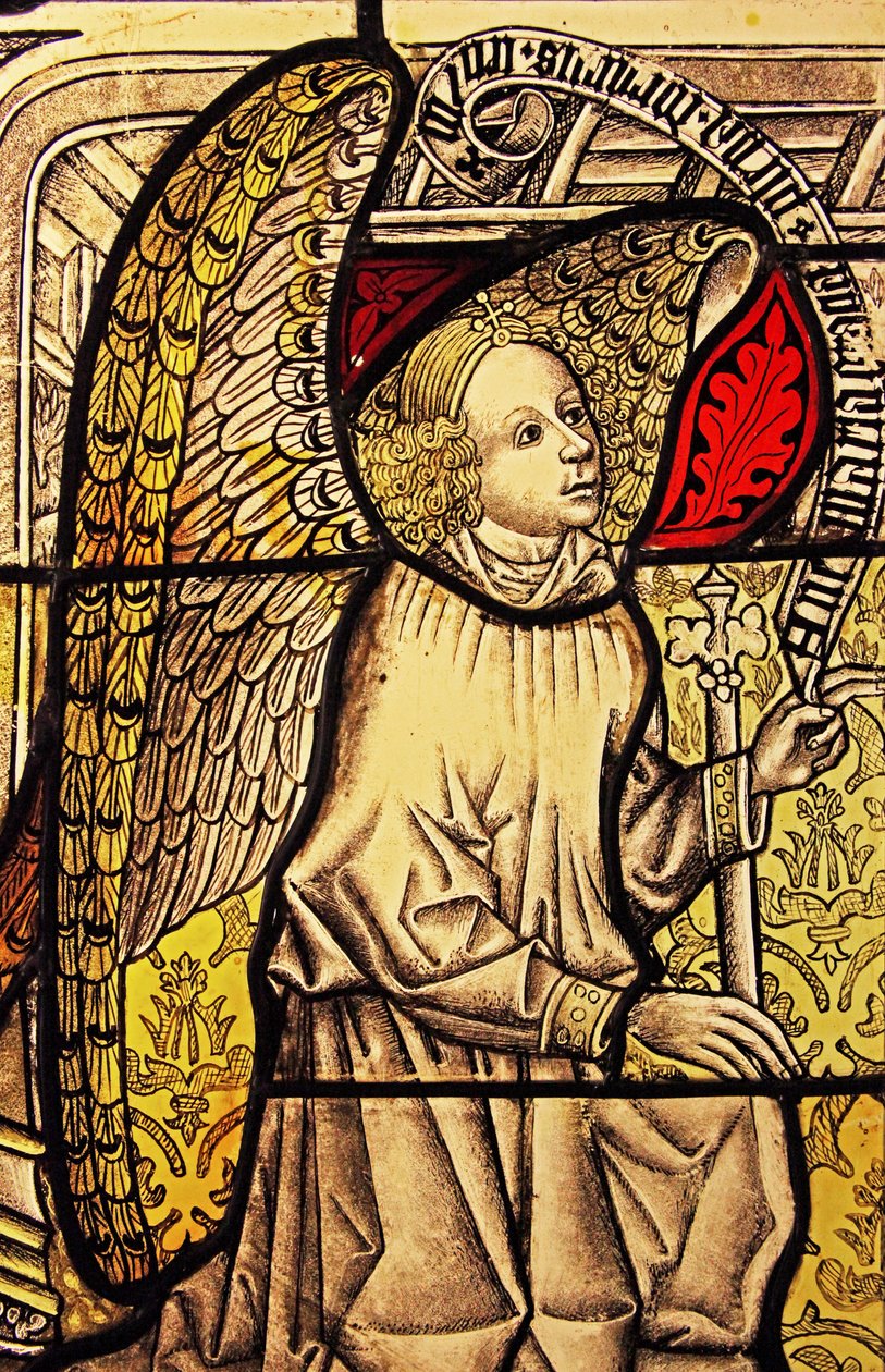 De engel Gabriël bij de Annunciatie, oorspronkelijk uit de Boven-Rijn door French School