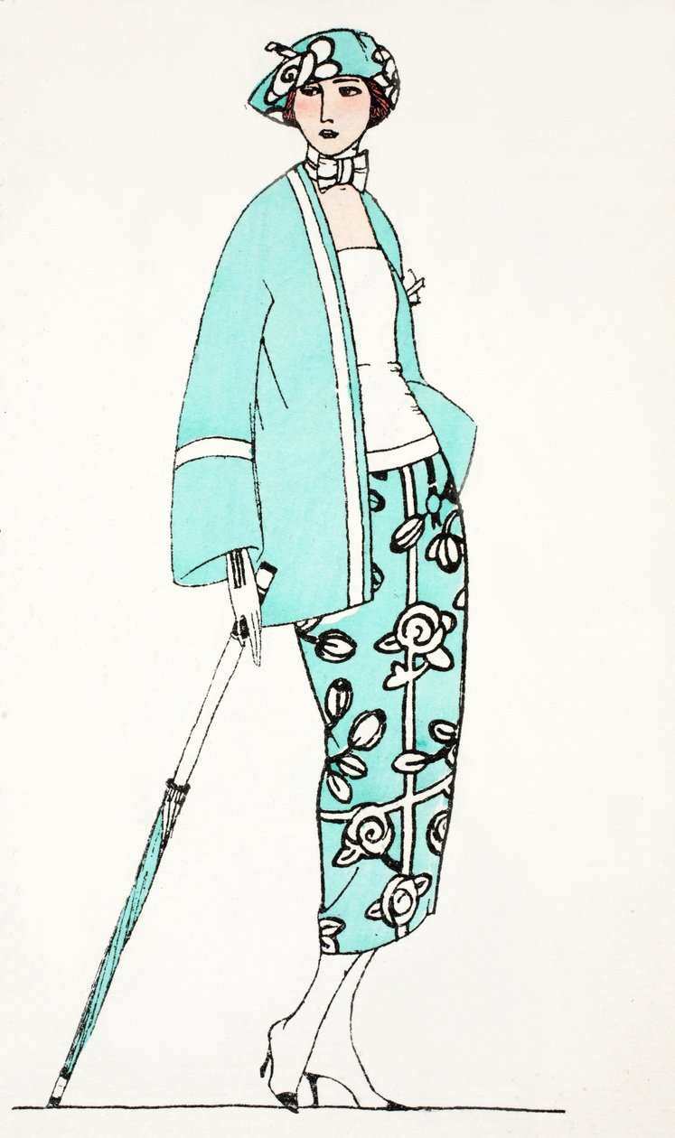 Ontwerp voor een dagjurk c.1919 door French School