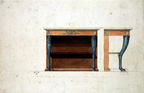 Ontwerp voor een Directoire console tafel door French School
